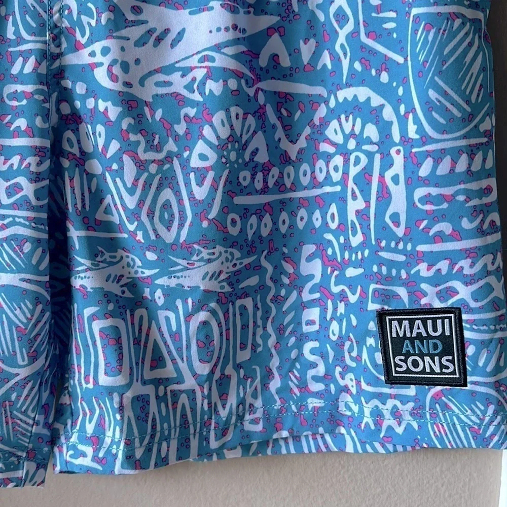 MAUI AND SONS Shark Print Swim Trunks